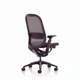 Purple O2 ergonomic chair in rear three-quarter view showing the mesh back and lumbar support