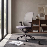 Purple O2 ergonomic chair in a sunlit modern interior